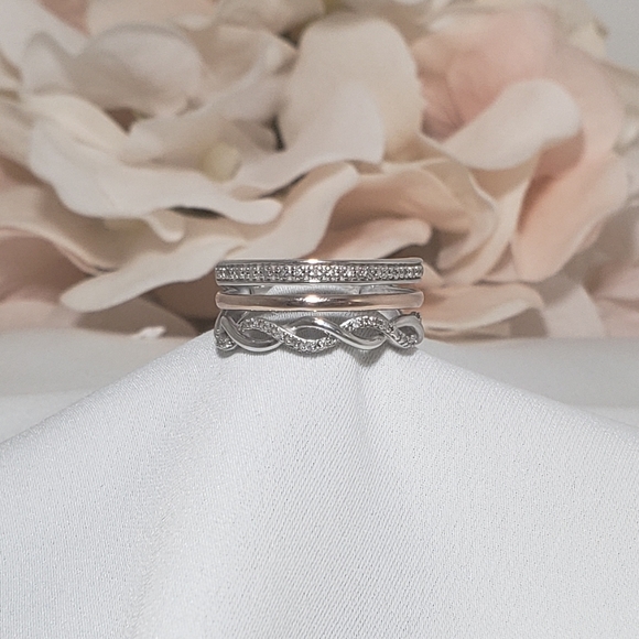 Brand New 40 Genuine Diamonds 14K Rose Gold & 925 Sterling Silver Ring 7 - Picture 9 of 13